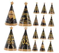 CHILDWEET 24pcs Happy Year Paper Cone Hats for Party Favors Foldable Photo Props for Year's Eve Family Gatherings Company Events and Multi-occasion Celebrations