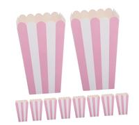 CHILDWEET 24pcs Paper Popcorn Bucket Popcorn Holder Birthday Party Snack Decorations Game Party Popcorn Boxes Snack Bowls French Fries Bag Paper Food Boxes Halloween Popcorn Bucket Pink