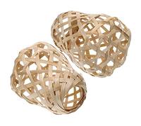 CHILDWEET 2pcs Bamboo Lampshade Set Small Decorative Lamp Shade for Table Lamp Pendant Light Floor Light Natural Bamboo Cage Ceiling Cover for Home