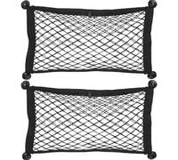 CHILDWEET 2pcs Car Cargo Net Backseat Car Organizer with Hooks and Screws Black Polyester and Abs Material 17.7 X 9.8 Inches Elastic Storage for Organizing and Storing Gear