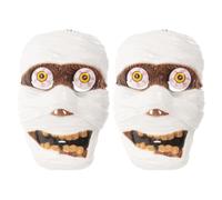 CHILDWEET 2pcs Creepy Halloween Masks for Adults White Plastic Scary Face Masks with Fine Workmanship and Super Safe Material, for Masquerade Parties and Cosplay Events Random Color