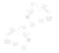 CHILDWEET 2Pcs Decorative Hairbands White Floral Bride Headbands with Breath Flowers for Wedding Party
