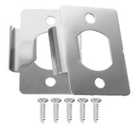 CHILDWEET 2pcs Door Reinforcement Kit Door Lock Plate Stainless Steel Repair Kit Metal Deter Forced Entry Practical to Use