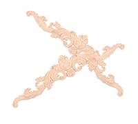 CHILDWEET 2pcs European Style Wood Carving Applique Flower Pattern for Bed and Headboard, Precision Carved Wooden Decorative Overlay in Khaki Colour, for Home Decor and DIY Decoration
