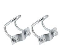 CHILDWEET 2pcs Galvanized U Shaped Clamps for Raising Pigs, Iron Material Smooth Surface and Easy to Use Design, Silver Pipe Buckle Clips for Secure Workholding