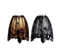 CHILDWEET 2pcs Halloween Spider Web Lampshade Door Curtain Black Polyester Wall Decoration Easy to Store and Carry for Home Party
