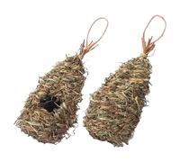 CHILDWEET 2pcs Handwoven Grass Bird House Hut Lightweight Bird Shelter Creative Woven Nest Decoration for Outdoor Window Garden Birdwatching Enthusiasts