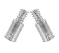 CHILDWEET 2pcs Iron Broom Handle Threaded Tips with Precision American Thread Design, Stable Connection Metal Extension Pole Adapters for Household Cleaning Tools