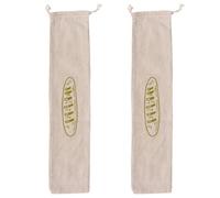 CHILDWEET 2pcs Linen Bread Bag Drawstring Breads Bags Bakery Reusable Beige Storage Pouch for Family Use