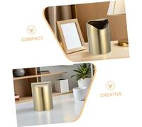 CHILDWEET 2pcs Mini Stainless Steel Trash Can with Swing Top Lid Compact Desk Rubbish Box for Car Bedroom Kitchen Bathroom Odor Sealing Small Garbage Bin for Creative Storage and Space