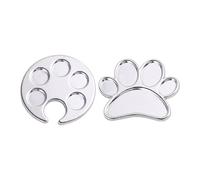 CHILDWEET 2pcs Nail Art Colour Mixing Plate Silver Alloy Lightweight Smooth Texture Creative Palette Ring for Nail Manicure Practice Suitable for Shop and Store
