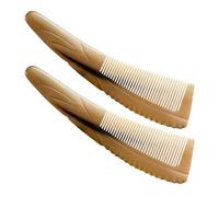 CHILDWEET 2pcs Ox Horn Comb Set for Curly Hair, Fine Teeth with Thickened Curved Design, Travel-friendly Scalp Massage and Detangling Combs for Women and Men