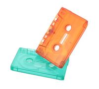 CHILDWEET 2pcs Retro Cassette Cases Transparent Green Red Blank Audio Tape Holders for Music Party Decorations Decor and Creative Recording