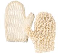 CHILDWEET 2pcs Shower Mitt Exfoliating Mitt Body Exfoliator Glove Beige Whole Sisal Hemp Soft Create Rich and Thick Foams Modern Cute Unisex Adult Bathing Accessories