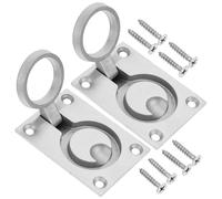 CHILDWEET 2Pcs Stainless Steel Marine Flush Pull Handles Square Recessed Hatch Latch Buckle for Boat Deck Floor Locker