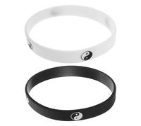 CHILDWEET 2pcs Taiji Silicone Bracelets Matching Yin Yang for Men