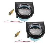 CHILDWEET 2pcs V Black Mini Temperature Gauge for Car Engine Oil with Stable Performance and Plug and Play, round Metal Mechanical Analog Thermometer for Dashboard and Automobile