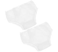 CHILDWEET 2Pcs Waterproof Reusable Adult Diaper Covers for Elderly, Leakproof EVA Diaper Cover Pants, Washable Protective Underwear for Senior Incontinence Care, White L