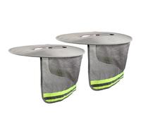 CHILDWEET 2pcs Wide Brim Hard Hat Cover Grey Lightweight Breathable Sun Shade with Reflective Strip Neck Protector UV Protection for Outdoor Construction Gardening Activities
