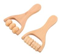 CHILDWEET 2pcs Wooden Foot Massage Rollers for Arms and Back with Smooth Surface, Compact and Portable Massager Suitable for Travel and Relaxation While Watching Tv