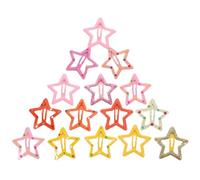 CHILDWEET 35 Pcs Lightweight Metal Five-pointed Star Snap Hair Clip for Little, Easy to Use Hair Accessories Suitable for Daily Use and Parties Random Color
