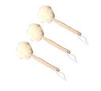 CHILDWEET 3pcs Bath Ball Brush Shower Bath Puff Scrubber Long Handle Ergonomic Design Remove Dead Skin Nylon Wood for Home Bathroom Families and Friends