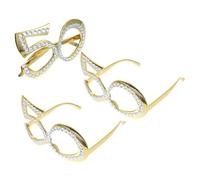 CHILDWEET 3pcs Birthday Glasses 50th: Crystal Number Eyeglasses Frame Party Favor Wedding Funny Costume Sunglasses Novelty Eyewear Celebration Decoration Golden