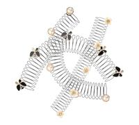 CHILDWEET 3pcs Hair Finishing Fixer Clips Set with U-shape Invisible Hairpins, Sturdy Hair Comb Accessories for Women, Includes White Camellia, Black Butterfly, and Pearl Flower Designs