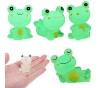 CHILDWEET 4 Pcs Frog Figurines Resin Miniature Decorations Luminous Glow in The Dark Adorable Design Easy to Store Desk Decor
