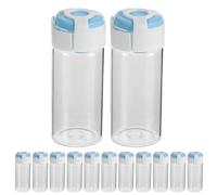 CHILDWEET 40Ml Glass Ampoule Bottles with White Medical Caps and Blue Split Stoppers, 40Pcs Sealed Laboratory Vials for Chemical Liquid Storage and Sample Research