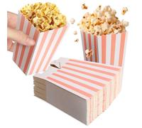 CHILDWEET 48 Pcs Popcorn Boxes Pink Paper Popcorn Containers for Party and Outdoor Activities, Lightweight, Fashionable Cute Style