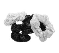 CHILDWEET 4pcs Assorted Colour Sequin Hair Scrunchies for Oversized Fabric Elastic Hair Ties That Do Not Damage for Holiday Decorations and Birthday Parties