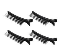 CHILDWEET 4pcs Black Plastic Salon Hair Sectioning Clips with Strong Grip for Hairdressing and Makeup Setting, Sturdy Hair Partition Styling Tools for Professional and Home Use