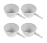 CHILDWEET 4pcs Ceramic Evaporating Dish with Handle 70ml/2.4oz White Flat Form Lab Dish for Chemistry Analysis and Sample Concentration