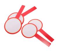 CHILDWEET 4Pcs Handheld Erasable Scoreboards Double-Sided Dry Erase Paddles Red Round 10X20Cm Foam Board for Sports Events Classroom Voting and Judging