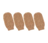 CHILDWEET 4pcs Natural Jute Exfoliating Bath Gloves for Men and Women, Comfortable Body Scrubbing Mitts with Foam Lather, Sturdy Yellow Jute Material Suitable for Shower and Spa Use