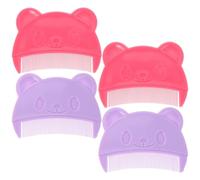 CHILDWEET 4pcs Newborn Scalp Brush Hair Combs with Fine Teeth for Cradle Cap and Dandruff Removal Gentle Bear-shaped Grooming Tools for Sensitive Scalp Suitable for Home and Outdoor Use
