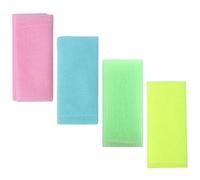 CHILDWEET 4pcs Nylon Exfoliating Bath Towels for Shower with Bubble Foam, Body Scrubber Washcloths for Back and Feet, Household Skin Care Bathing Accessories, Mixed Colors