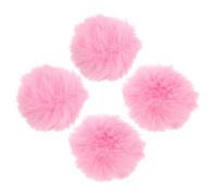 CHILDWEET 4pcs Pink Artificial Fur Microphone Fuzzy Covers Lightweight Noise Cancelling Windshield for Lavalier Microphones and Recording Devices for Event Use and Youth-oriented Video