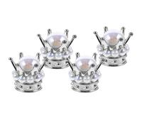CHILDWEET 4pcs Tire Valve Cap Tyre Cap for Vehicle Stylish Silver Abs Copper with Rhinestone Not Easy to Deform Protects Valve Stems for Car Lovers