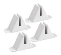 CHILDWEET 4Pcs White Plastic Fence Base Support for Small Garden Fence Yard Holder Stand Fixed Parts for Outdoor Garden Fencing Stability