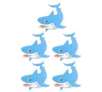 CHILDWEET 5pcs Blue Shark Shape Non-slip Bathtub Stickers with Frosted Peva Material, Decorative Cartoon Design, Prevents Slipping for Safety in Doorway and Swimming Pool