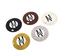 CHILDWEET 5pcs Flat round Hair Claw Clips for Women No Slip and Comfortable Grip, Vintage French Style Flat Back Barrettes for Thick and Curly Hair, for Casual Buns and Ponytail Barrette
