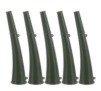 CHILDWEET 5pcs Plastic Signal Horns Loud Noise Makers for Training and Outdoor Events Portable Stadium Party Horns in Military Green and Adults Use for Sports Competitions and Cheer Support