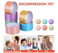 CHILDWEET 6 Rolls Pearlescent Sticky Ball Tapes Wide Colored Adhesive DIY Craft Tape for Arts Decorating and Stress Relief Safe Non-toxic Material Bright Multi-color