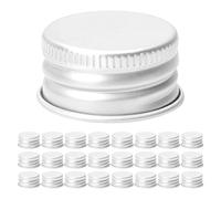 CHILDWEET 60pcs Aluminium Threaded Screw Caps 28mm Leak-proof Replacement Bottle Lids for Glass Lotion Bottles Refillable Containers for Beauty and Personal Care