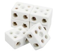 CHILDWEET 6pcs 2 Position Ceramic Terminal Block Electrical Connector Block High Temp Wire Connectors 5 Hole Dual Row