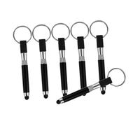 CHILDWEET 6pcs Capacitive Touchscreen Stylus Pens with Keychain for Smartphones and Tablets, Mini Finger Stylus Set, Portable Black Pendant Keychain Accessories for Mobile Devices
