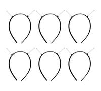 CHILDWEET 6pcs Plastic Headband Accessories with Teeth for DIY Hair Bands, Easy to Wear and Holds Hairbands in Place, Suitable for Exercising and Taking Shower, Black Headband Making