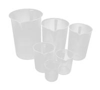 CHILDWEET 6pcs Plastic Measuring Cups with Scale, Graduated Cylinders for Kitchen and Laboratory Use, Multipurpose Liquid Measuring Jugs Set (300ml, 500ml, 1000ml, 2000ml, 3000ml, 5000ml